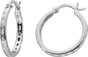 Creolen Hoops Silber 925 klare Zirkonia
