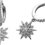 Stern Creolen Silber 925 weisse Zirkonia