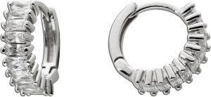 Creolen Silber 925 klare Zirkonia Steine