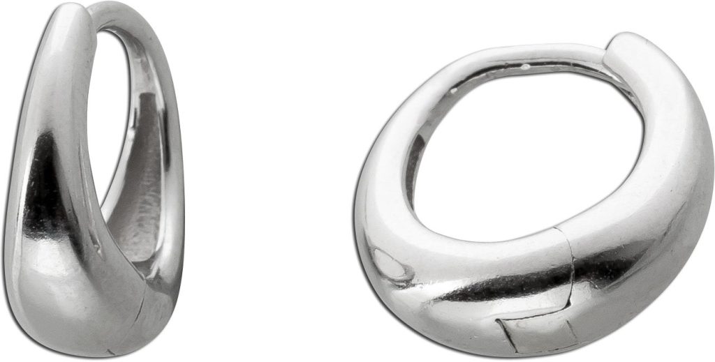 Creolen Sterling Silber 925 Klapp Scharnier Weißgoldlook