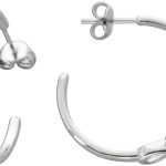 Ohrstecker Halbcreolen Silber 925 weisse Zirkonia Diamantlook