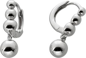 Kugel Ohrhänger Creolen Silber 925 Weißgoldlook