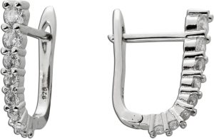 Creolen Ohrringe Sterling Silber 925 weiße Zirkonia