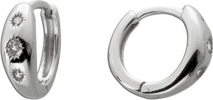 Creolen Sterling Silber 925 6 weiße Zirkonia