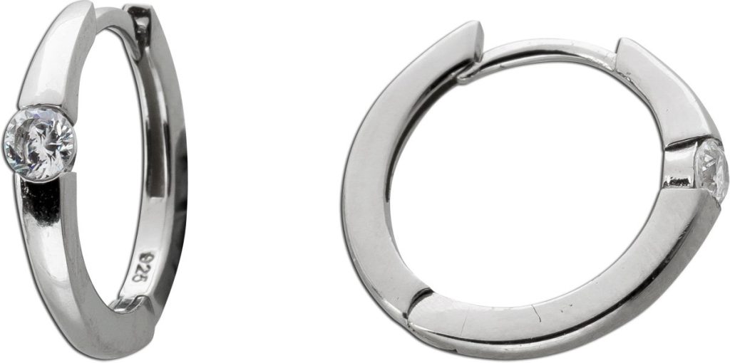 Creolen Sterling Silber 925 weiße Zirkonia