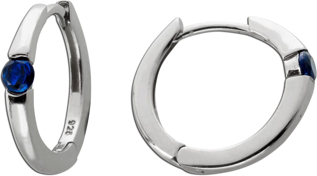 Creolen Sterling Silber 925 blaue Zirkonia