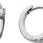 Ohrringe Creolen Silber 925 weiße Zirkonia Steine Brillantlook