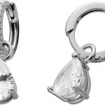 Ohrhänger Creolen Silber 925 weiße Zirkonia Steine Brillantlook