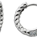 Creolen Ohrringe Silber 925 weiße Zirkonia Steine Diamantlook