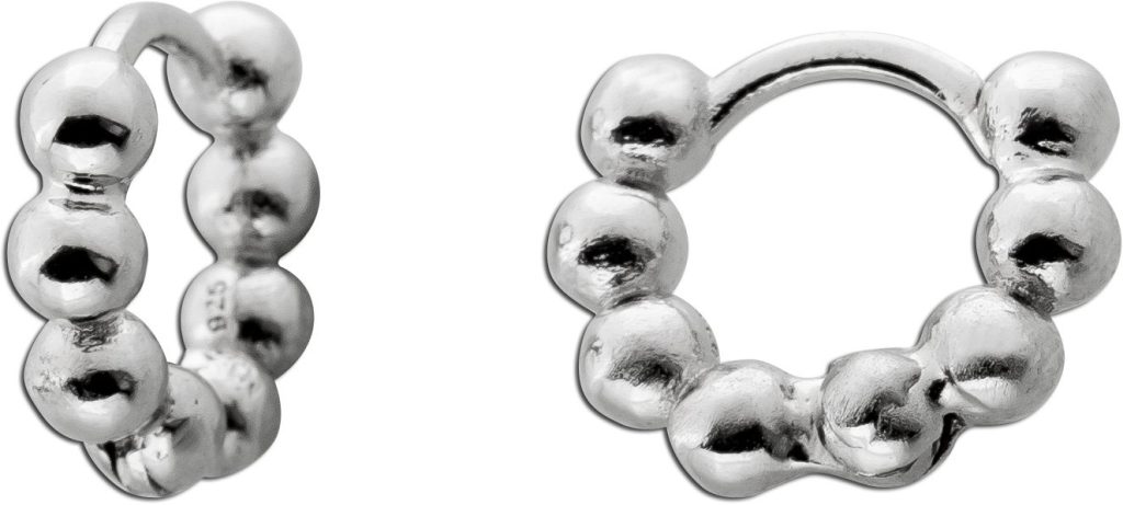 Creolen Ohrringe Silber 925 Kugeldesign