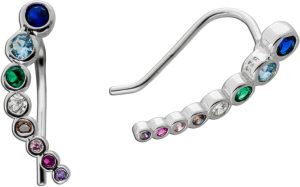 Ohrhänger Silber 925 bunte Zirkonia Steine Edelsteinlook