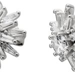 Sonnen Ohrstecker Silber 925 weiße Zirkonia Steine