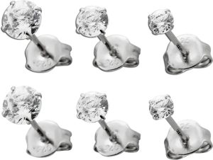 Ohrstecker Set Silber 925 weiße Zikronia Steine Brillantlook