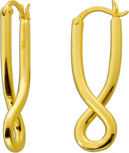 Infinity Endless Ohrrringe Creolen Silber 925 Gelbgold vergoldet