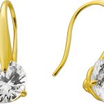 Ohrhänger Silber 925 Gelbgold vergoldet weiße Zirkonia Steine