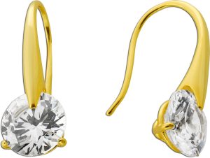 Ohrhänger Silber 925 Gelbgold vergoldet weiße Zirkonia Steine