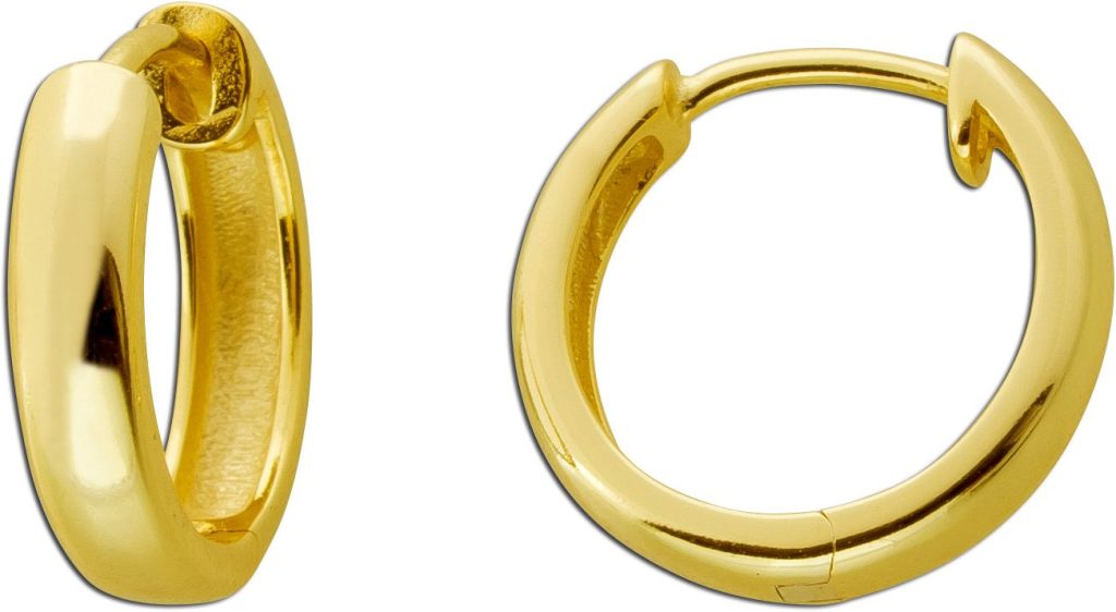 Creolen Ohrringe Silber 925 vergoldet Klapp Scharniercreolen