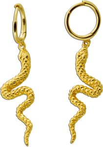 Schlangen Ohrringe Creolen Silber 925 Gelbgold vergoldet