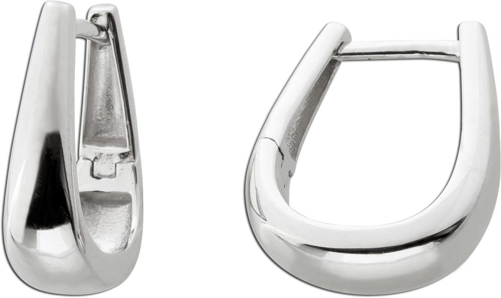 Creolen Hoops Klapp Scharnier Ohrringe Silber 925 rhodiniert