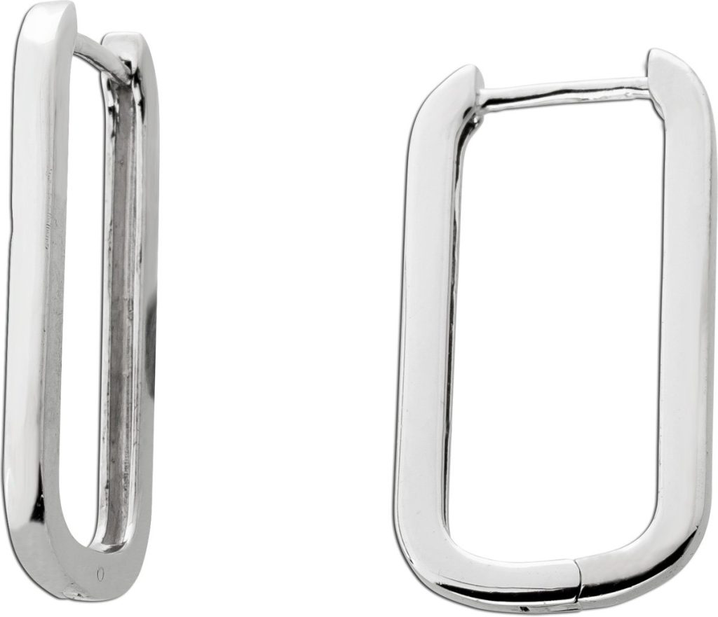 Creolen Hoops Ohrringe Silber 925 rhodiniert Klapp Scharnier