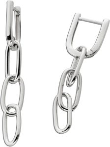 Creolen Ohrringe Paperclip Design Silber 925 rhodiniert