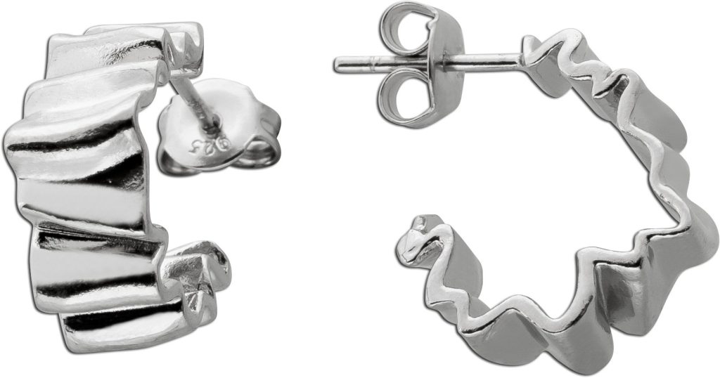 Ohrstecker Halbcreolen Silber 925 rhodiniert