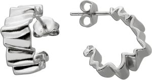 Ohrstecker Halbcreolen Silber 925 rhodiniert