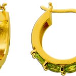 Peridot Creolen 21mm Silber vergoldet grüne Natur Edelsteine