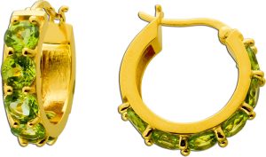 Peridot Creolen 21mm Silber vergoldet grüne Natur Edelsteine