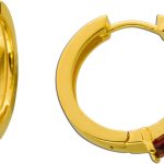 Granat Creolen 19mm Silber vergoldet rote Natur Edelsteine