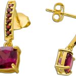 Granat Ohrstecker Silber vergoldet Malaya Natur Edelsteine