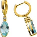 Topas Creolen Silber vergoldet Blautopase Natur Edelsteine