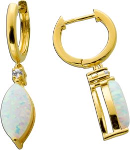 Topas Creolen Silber vergoldet Lab Grown Opale 4ct