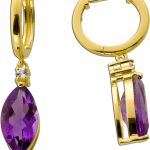 Amethyst Creolen Silber vergoldet Topase Natur Edelsteine
