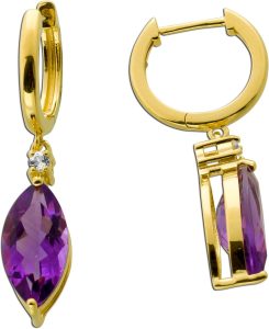 Amethyst Creolen Silber vergoldet Topase Natur Edelsteine