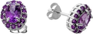Amethyst Ohrstecker Silber 925 lila Natur Edelsteine 7.4ct