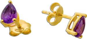 Amethyst Ohrstecker Silber vergoldet nat Amethyst Edelsteine 1.3ct
