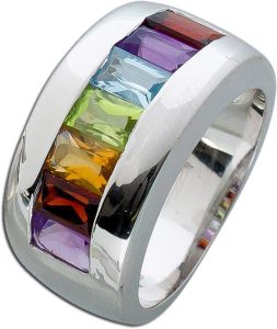 Citrin Ring Silber 925 Amethyst Granat Peridot Blautopas Edelsteine