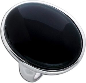 Onyx Ring Sterling Silber 925 tiefschwarzer Edelstein
