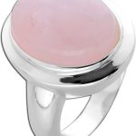 Rosenquarz Damenring Silber 925 rosa Solitär Edelstein