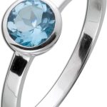 Solitärring Silber 925 hellblauer Blautopas Edelstein