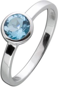 Solitärring Silber 925 hellblauer Blautopas Edelstein