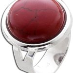 Ring Silber 925 synthetische rote Koralle
