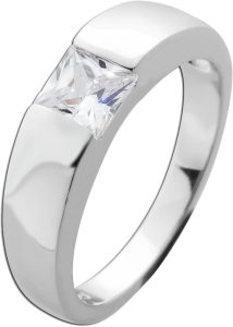 Solitärring Silber 925 weißer Solitär Zirkonia