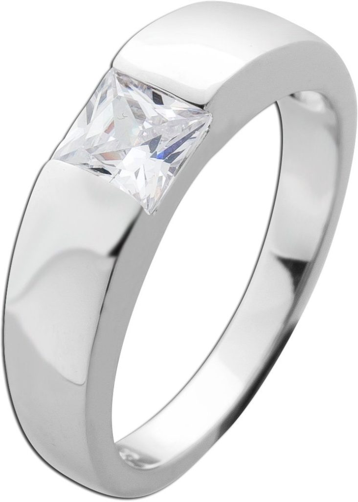 Solitärring Silber 925 weißer Solitär Zirkonia