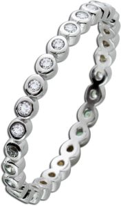 Memoire Ring Silber 925 weiße Zirkonia Steine