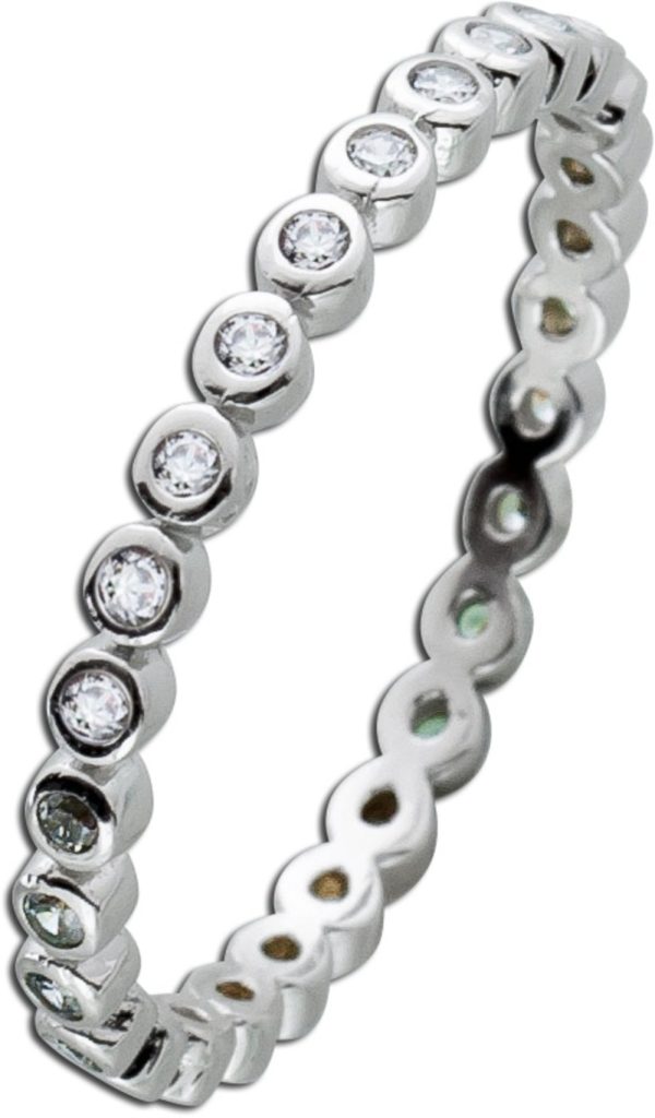 Memoire Ring Silber 925 weiße Zirkonia Steine