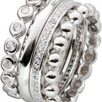 Ring Set 4-teilig Silber 925 weiße Zirkonia Steine