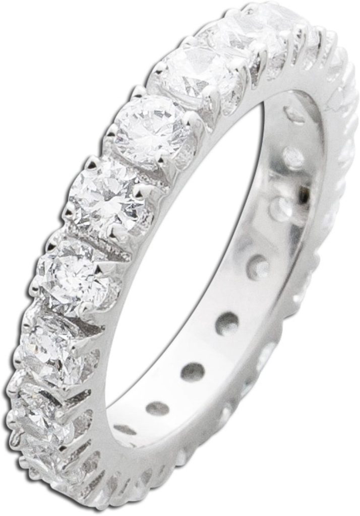 Memoire Alliance Ring Silber 925 weiße Zirkonia Steine