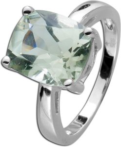 Amethyst Ring Silber 925 hellgrüner Solitär Edelstein